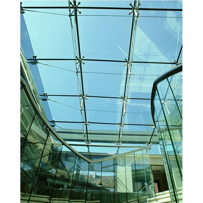 Commercial Residential Building Glass Exterior Curtain Wall Clad Facades Glazing Spider Curtain Wall