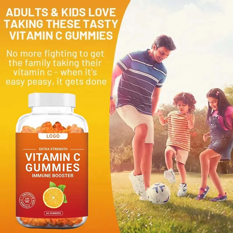 Vitamin c Gummies 125 мг для взрослых и детей Мультивитаминные мармеладки иммунной поддержки кожи с ароматом апельсина