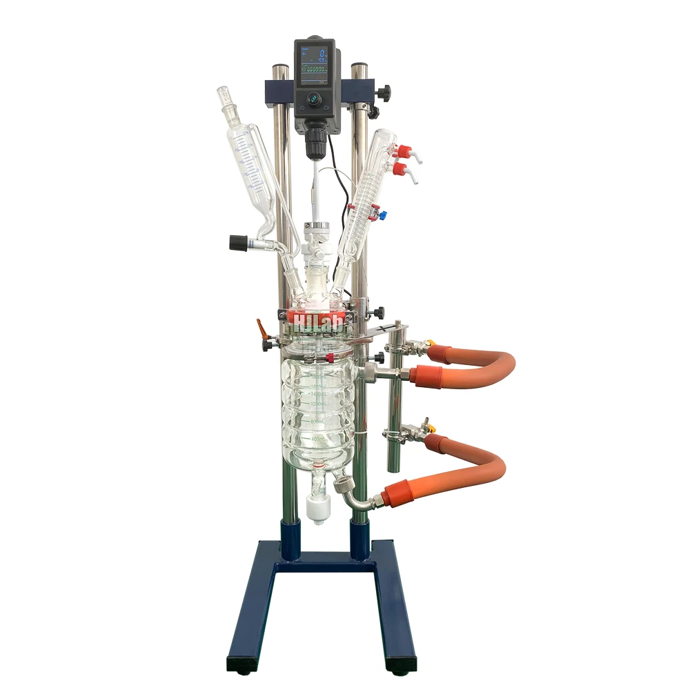 Химический синтез фильтра на 1 л, 2 л, 3 л, 5 л, стеклянный реактор с двигателем постоянного тока и кольцевыми перегородками