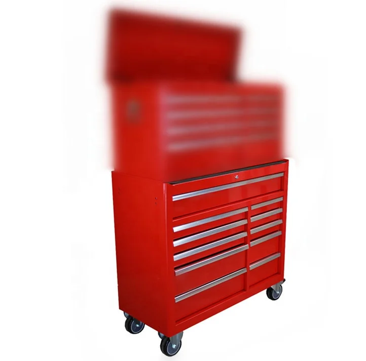 Wholesale 11 drawers heavy duty trolley tool Cabinet Type and Iron Material red tool chest tool cabinrt
