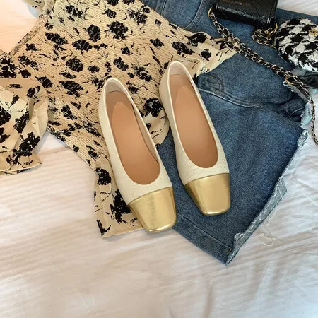 Xinzirain Custom New Arrival Ladies Casual Flat Shoes Comfortable Full Leather Women Ballet Shoes For Girls