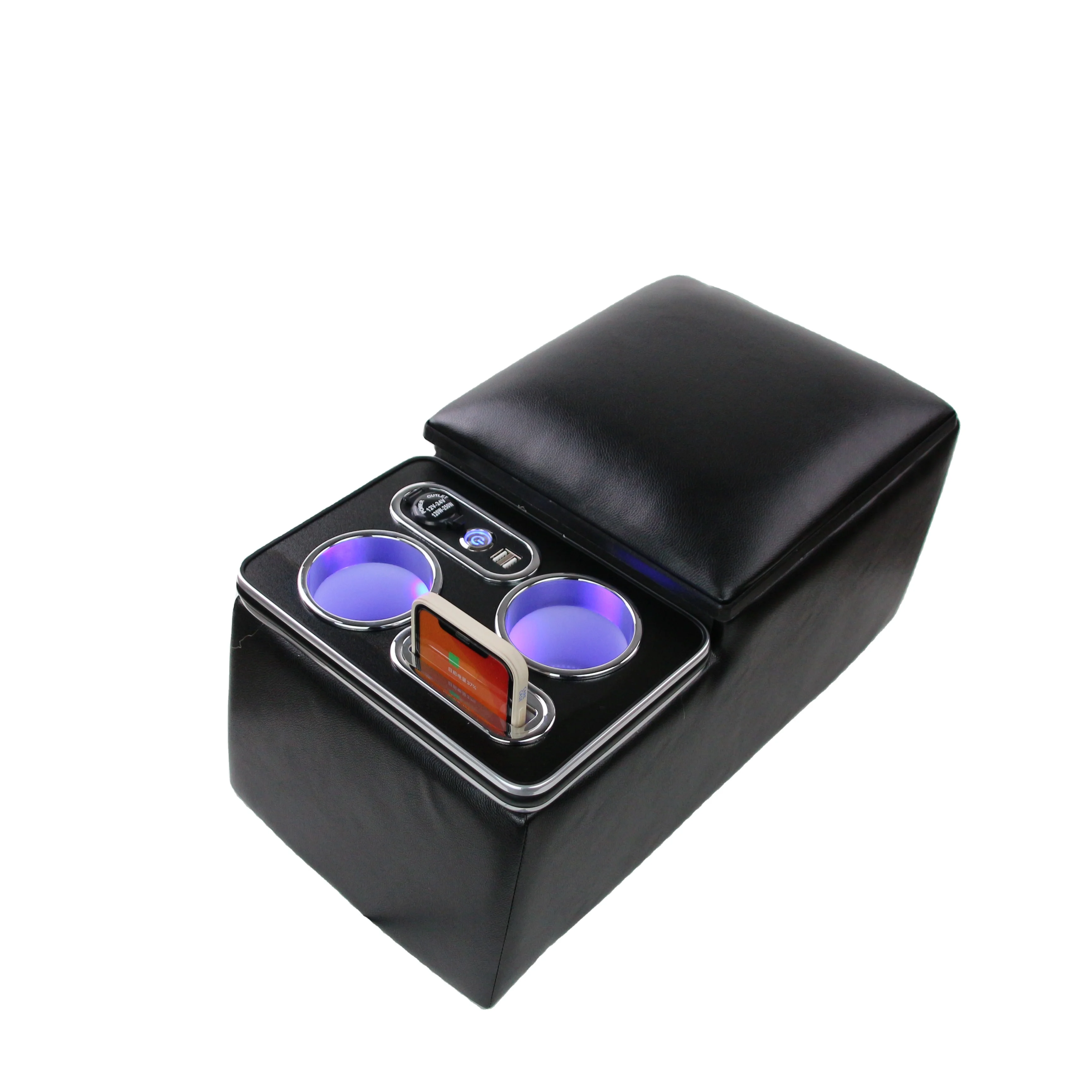 Can be wholesale and customized General car backseat central storage box water cup holder multifunctional armrest box