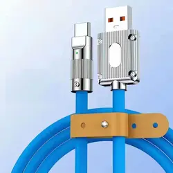 120W Super Fast Charging Cable Metal Zinc Alloy Liquid Silicone Micro USB Type C Charger Data usb Cable For iPhone Android