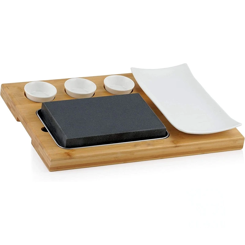 Lava Stone Set with Hot Stone, Hot Steak Stone Cooking Set for Barbecue/BBQ/Hibachi/Steak Grill