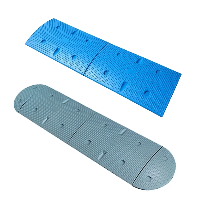 New design colored traffic safety speed bump barrier,speed breaker bump with spikes,corled road plastic rubber speed bumps