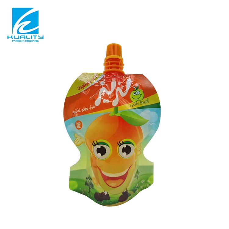 Popularity Spout Pouches Fruit Juice Bags Packaging Gravure Printing Beverage Spout Top Accept