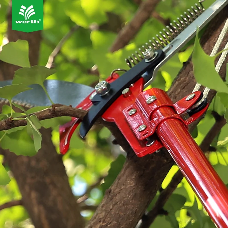 Worth Factory Iron Metal High Branch Hand Telescopic Long Reach Handle Tree Pruners Garden Tools Pruning Saw