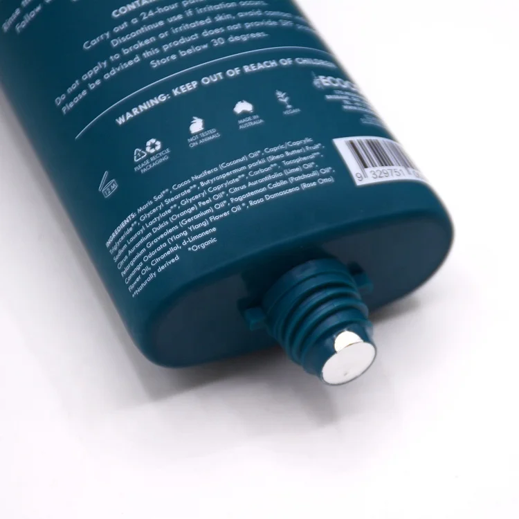 100% Sustainable Eco-Friendly Flat Oval Sugar Cane Sugarcane Resin Tube  Cosmetic Packaging for Hand Cream Body Lotion