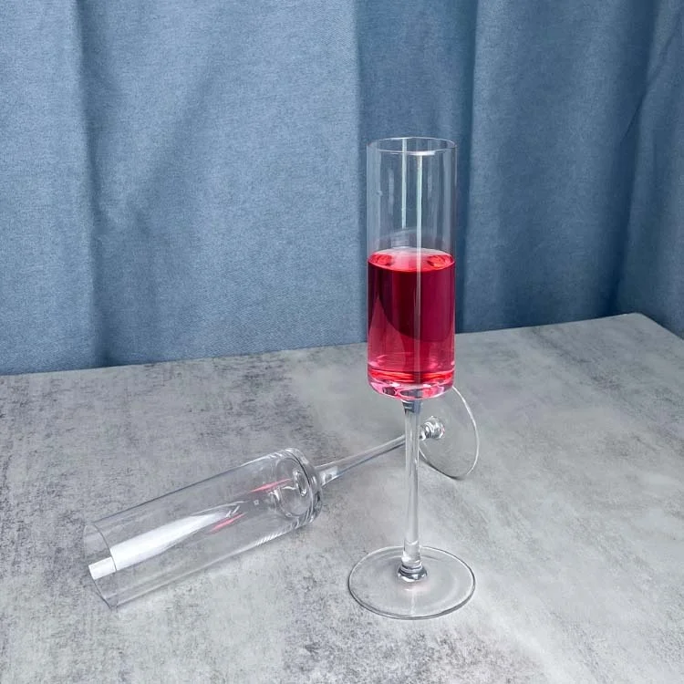 6oz Clear square glass drinkware champagne glasses flutes elegant champagne flutes