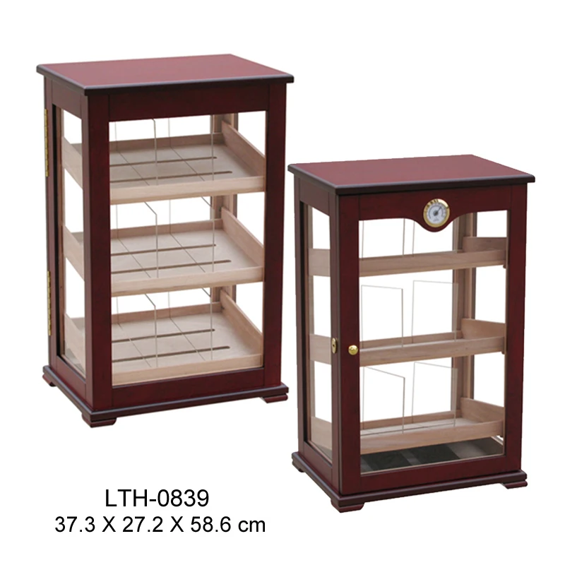 Spanish Cedar Wooden 600-800ct Acrylic glass Cigar case Showcase Cigar humidor Cigar Display Cabin For Smoke Store