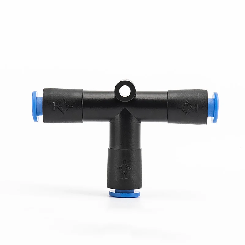 CKT Union Tee Pneumatic Self-sealing Air Pipe Fitting Pneumatic Cylinder Hose Fittings