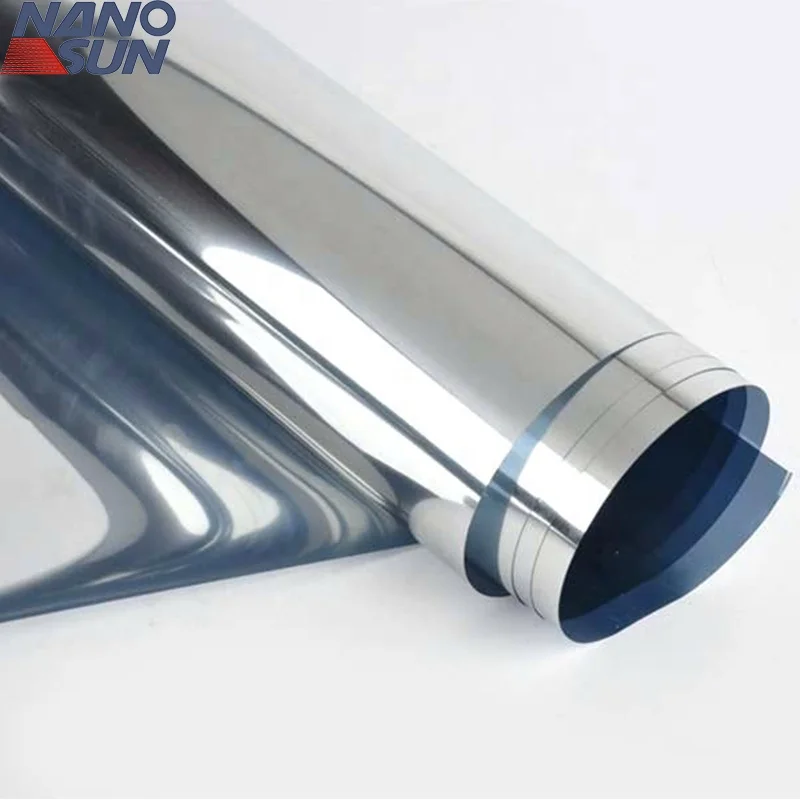 Silver mirror reflective aluminum building window film