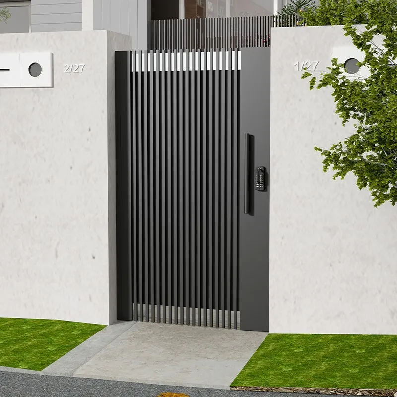 Latest Design Courtyard Gate House Gate Design High Quality Villa Main Entrance Gates Electric Modern Aluminum Gates