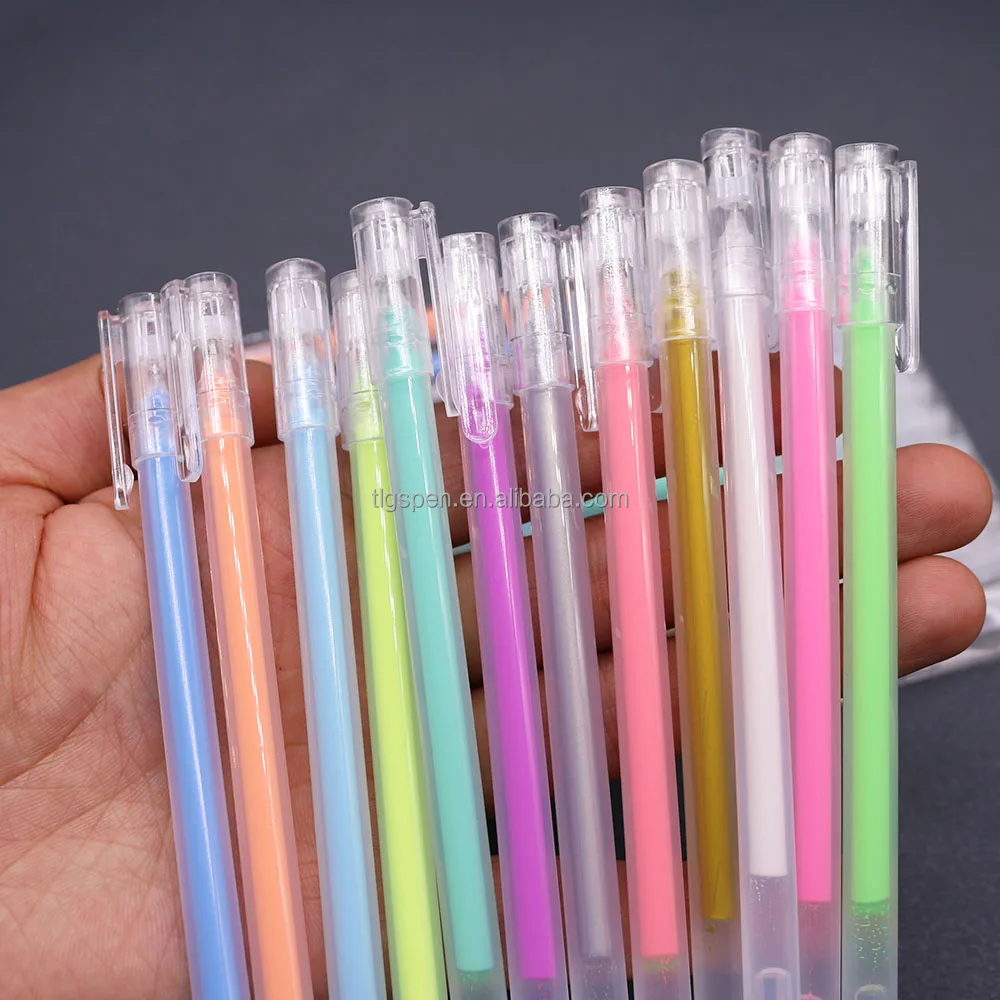 12 colors spot high-gloss hand account graffiti DIY 0.5 mm needle head large capacity gel pen set student painting stationery