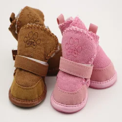 Autumn And Winter Pet Shoes Snow Boots Cat And Dog Shoes Teddy Lamb Cashmere Dog Cotton Shoes