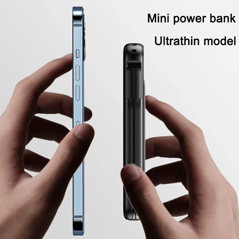 Custom Logo Magnetic Wireless Power Bank 10000Mah Magnet Wireless Charger Powerbank For Iphone 12 13 14 Pro Max