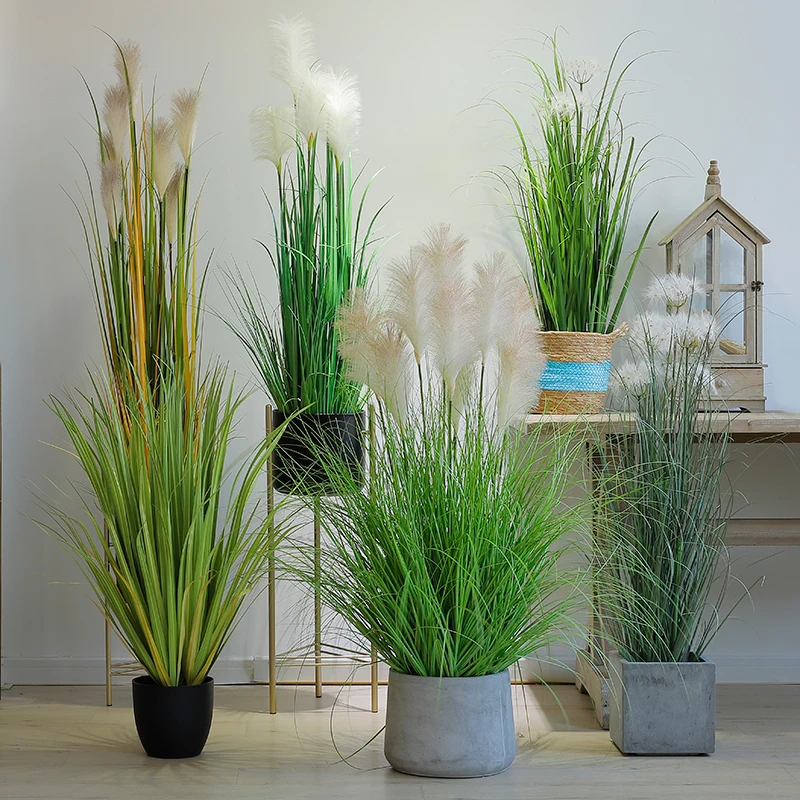 120cm Artificial Setaria Viridis Reed Thatched Grass Bonsai For Wedding Hotel Decorative Plant Potted