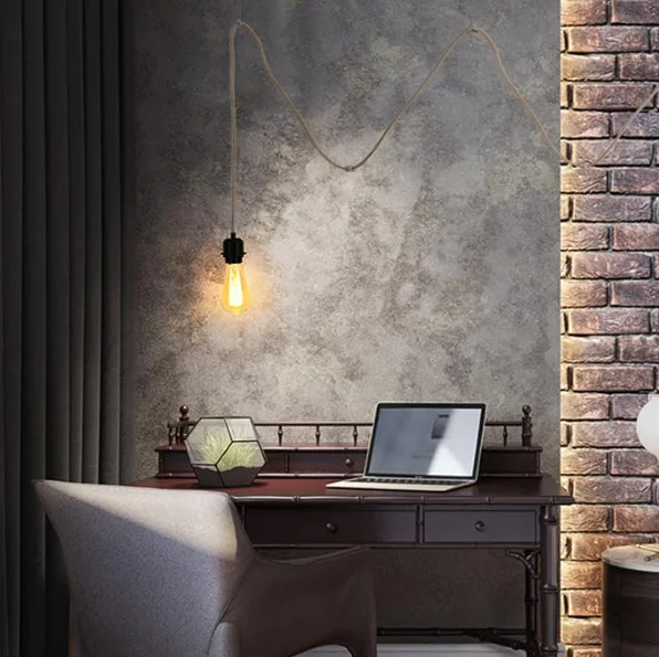 Modern DIY Energy-efficient Ceiling Light rope pendant lamp handmade vintage hemp rope chandelier