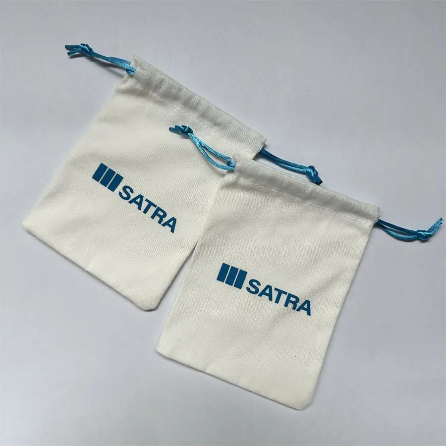 Custom with logo eco friendly fabric storage muslin jewelry women cosmetic bag luxury small mini canvas cotton drawstring bag