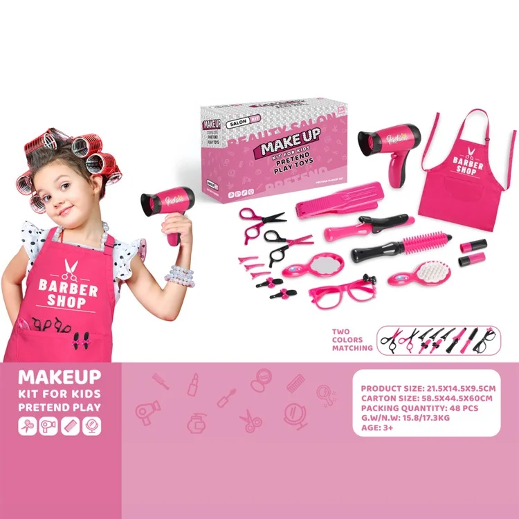 12pcs role playing electric hair dryer plastic kids makeup kit beauty fashion toys