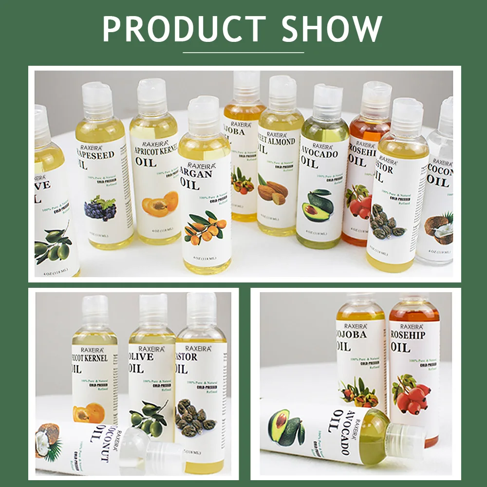 100% Pure Essential Oil Plant Castor Hair Care Coconut Olive Jojoba Oil Massage Oil Raw Material