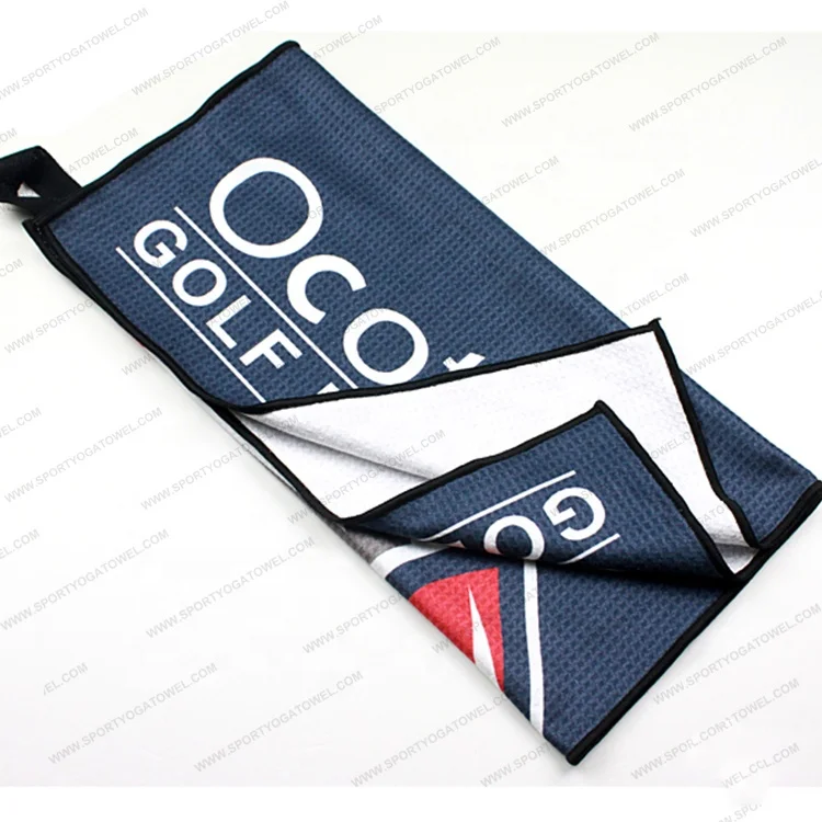 Professional Custom Personalized Printed Waffle Microfiber Golf Towels