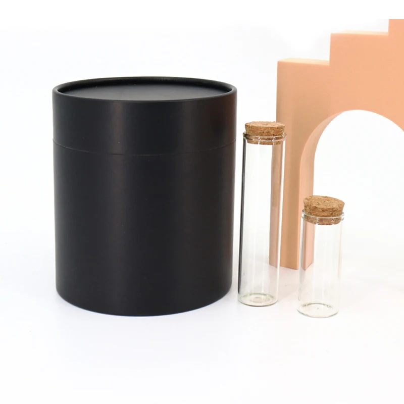 Custom Kraft Cardboard Tube Container Paper Tube With Eva Insert Protection For High Borosilicate Glass Tube With Cork Stopper