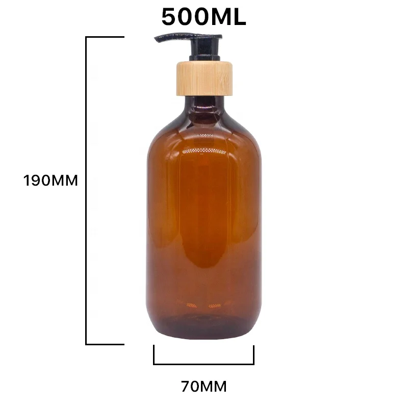 Shampoo Gel Lotion Spray Pump Clear 500ml Round Bottle Soap Dispenser Bottle