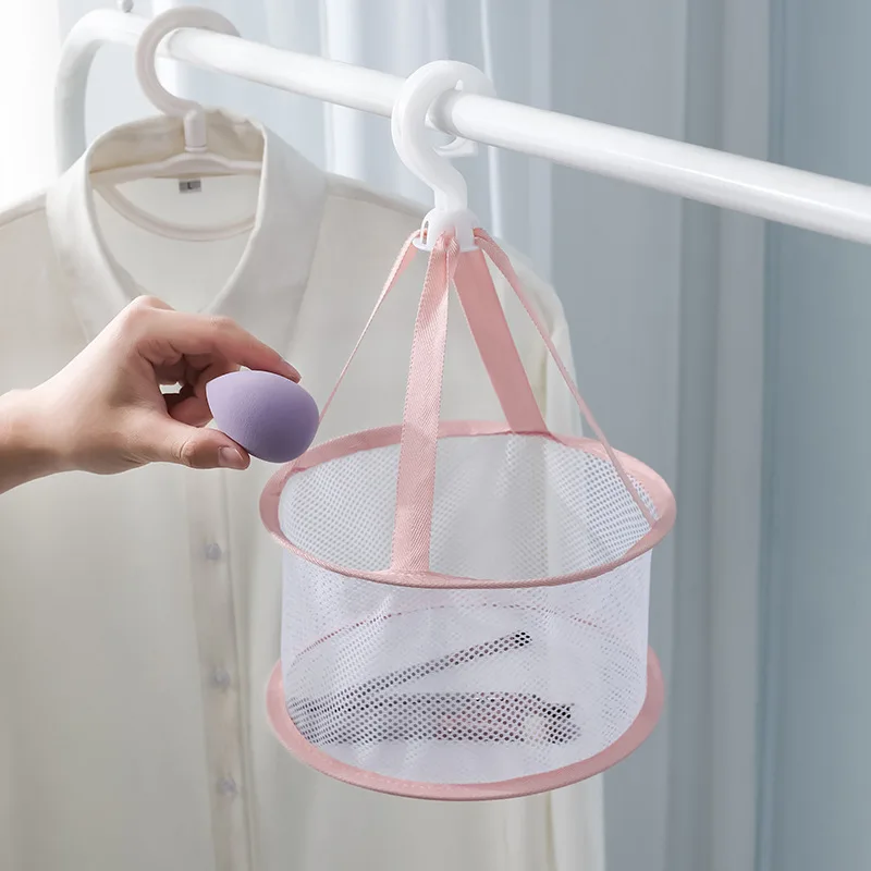 Hanging Mesh Drying Rack Basket Great for Makeup Tools Cleaning Cosmetic Brushes Sponges Dryer Holder Organizer without Cover