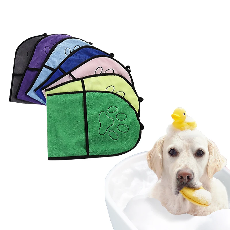 Wholesale Custom Pet Towels Factory Dog Cat Absorbent Microfiber Dog Towel Puppy Pet Hair Cleaning Washable Quick Dry Tower