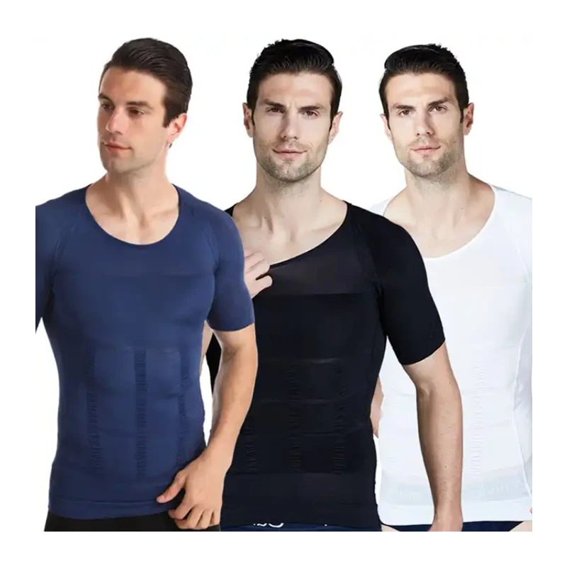 Compression T-Shirt Compression Body Building Shirt for Men Summer Slim Dry Quick Under Shirt