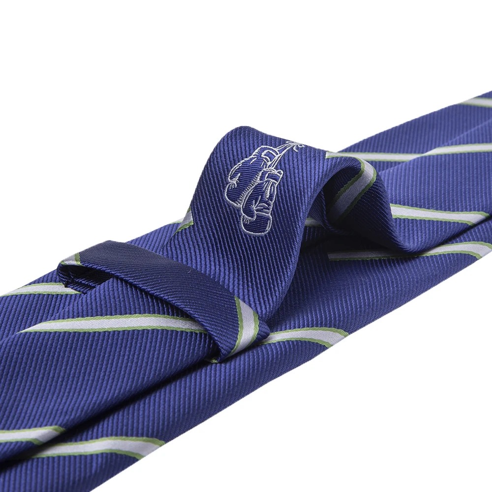 100% Polyester Woven Neck Tie with Custom Logo below Knot Mark Located-Reasonable Price Polyester Tie