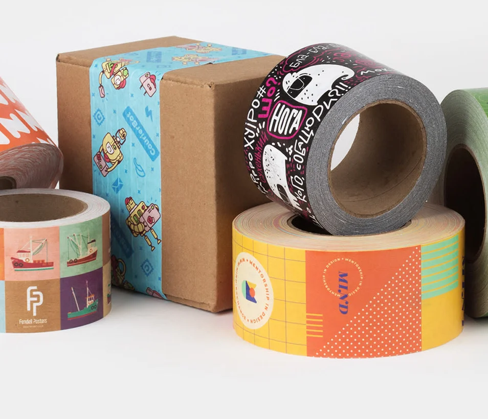 Economical Seal Corrugated Boxes Custom Printed Paper Kraft Water Activated Tape