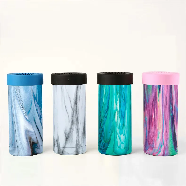 New Japan 24oz Cola Can Cooler Beer Holder Stainless Steel Cold Keeper Coke Cans Vacuum Insulated For Slim Skinny Bottle Double