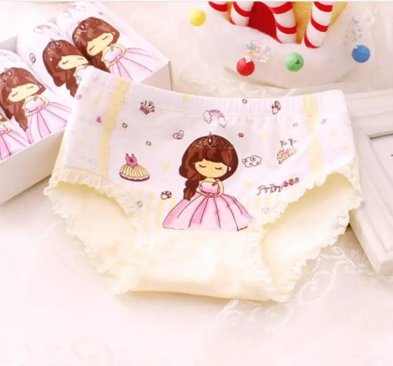 4 Pcs/lot New Children Cotton Panties Girls Underwear Cute Cartoon Printed Baby girls Kids Boxers Briefs Soft Panties for Girl