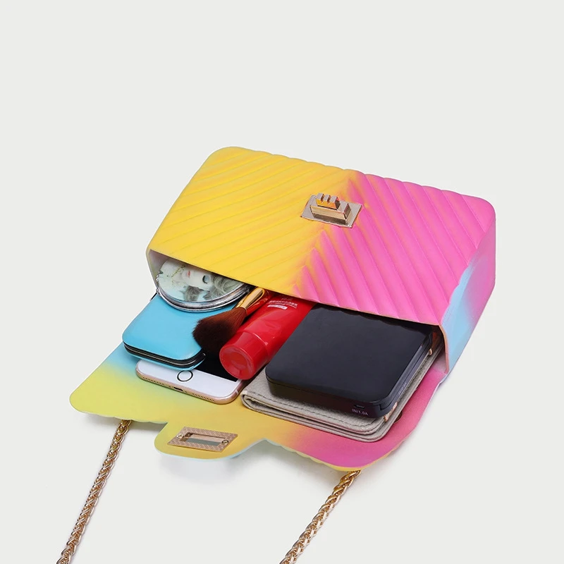 2022 PVC jelly bags rainbow purses and handbags luxury handbags for women
