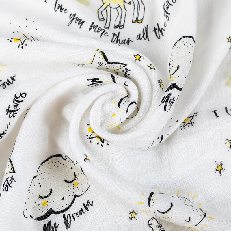 High Quality Super Soft Organic Cotton Bamboo Muslin  4 Layer, 6 Layer,  8 layer Newborn Baby Thick Wrap Blanket