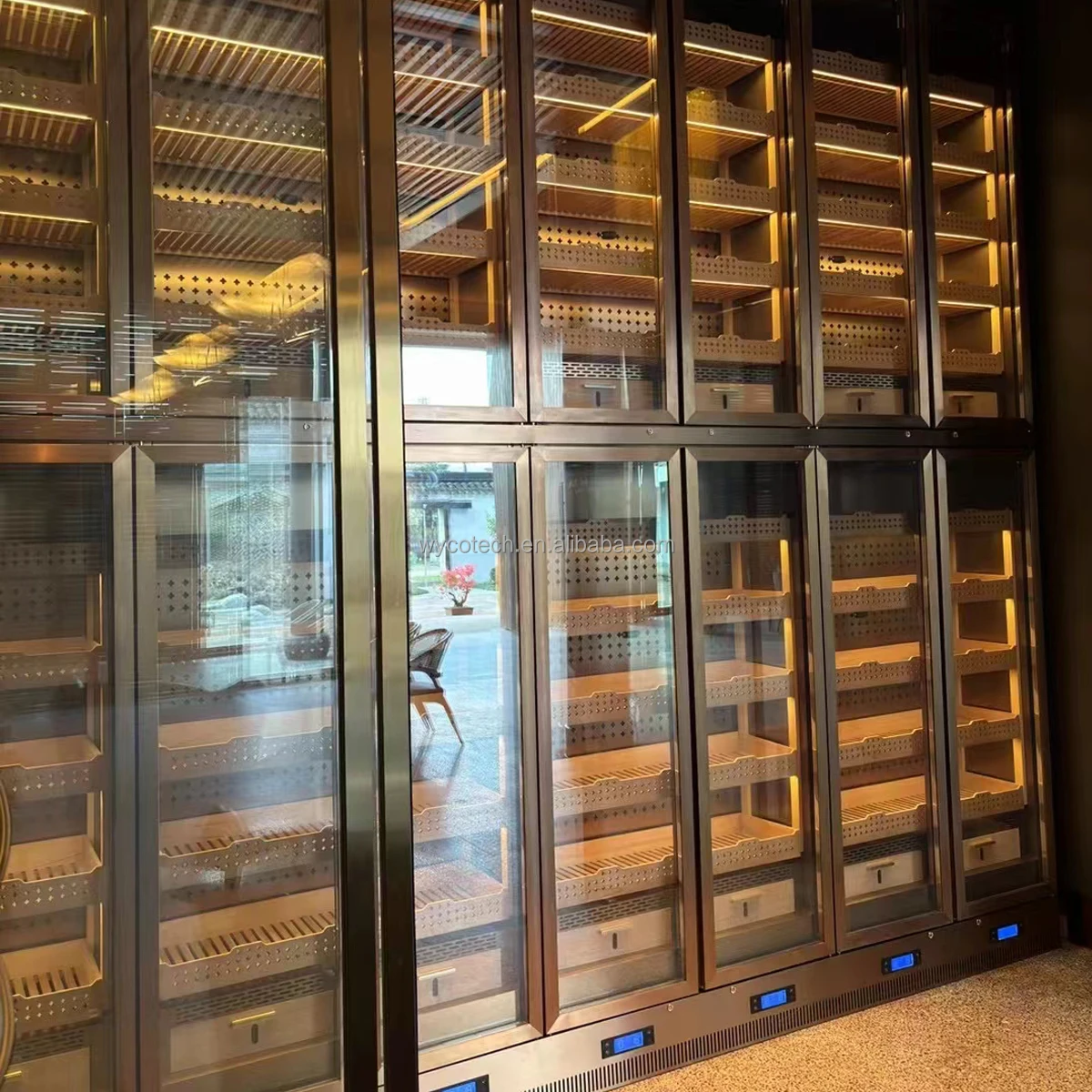 Built-in Installation Customized Size Stainless Steel Cigar Humidor Fridge Cooler Electric Cigar Display Cabinets