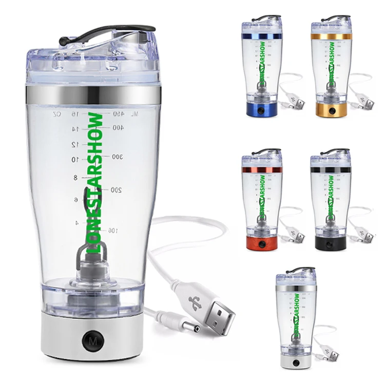 Multifunctional Portable16oz Protein Shaker Cups Custom Logo Blender Shaker Water Bottle 450ml Plastic Electric Gym  Bottle