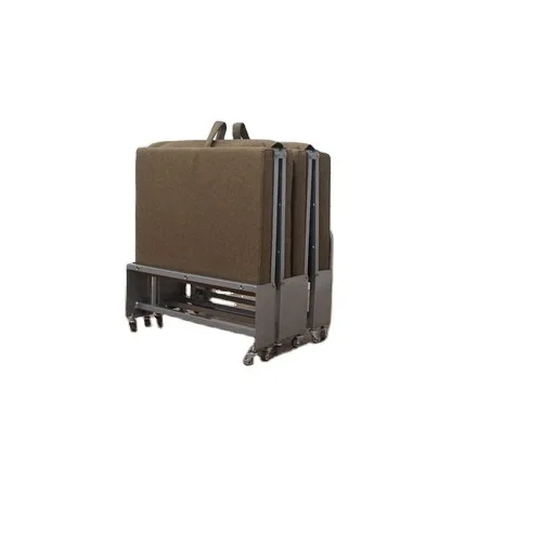 cheap metal folding single beds with wheels, pillow and low height