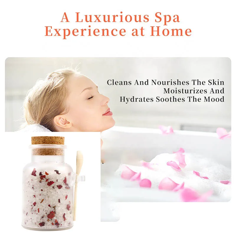 OEM High Quality muscle therapy bath scrub salt dead sea flower Fragrance crystal spa bath salts