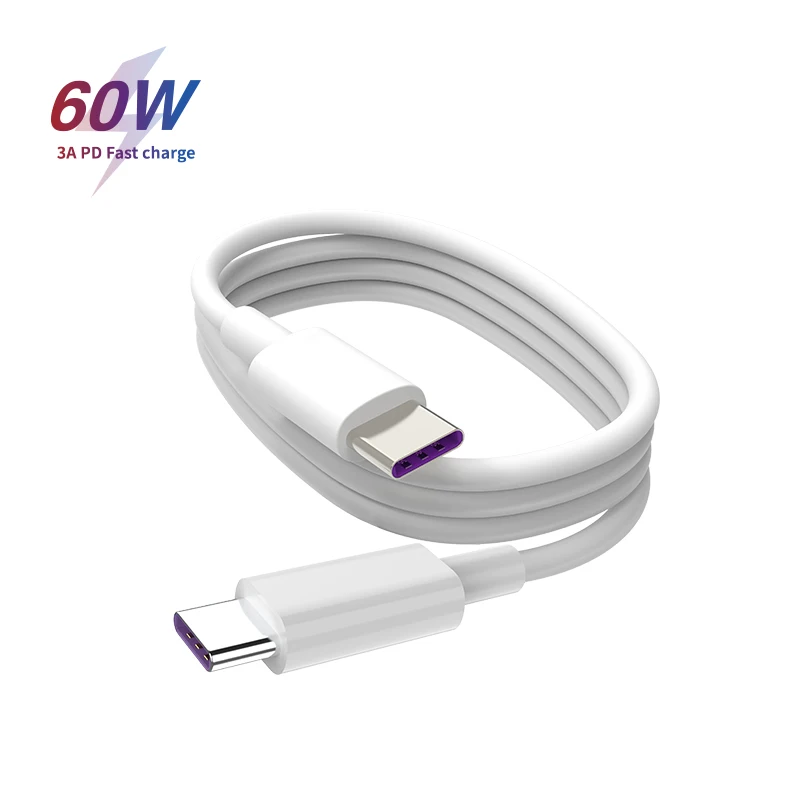High Quality PD fast charge 3A TPE male to male 1M 2M cable usb type c to type c 3.0 cable