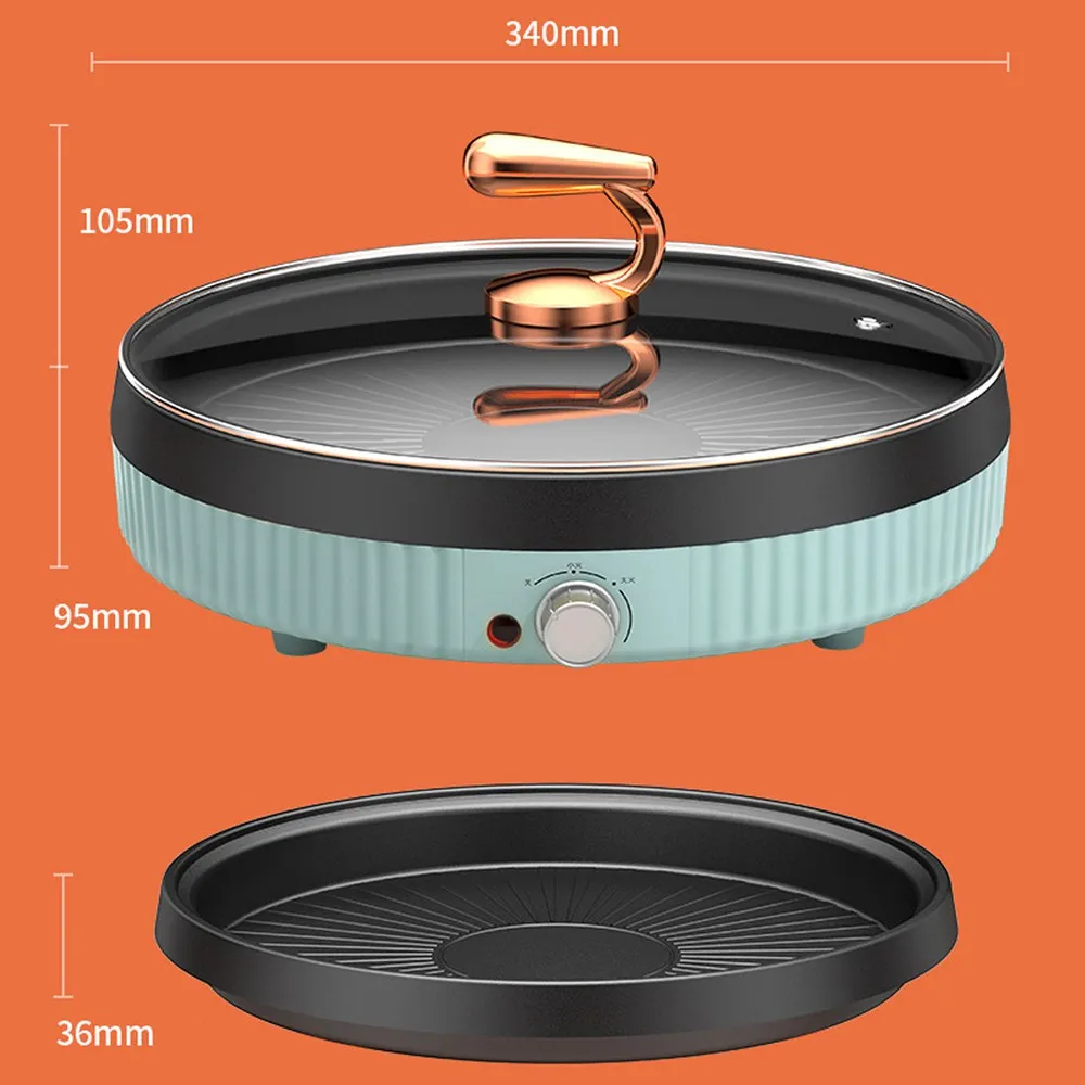 MeiShengFa OEM1300W household indoor round korean grill pan electric flat grills electric griddles