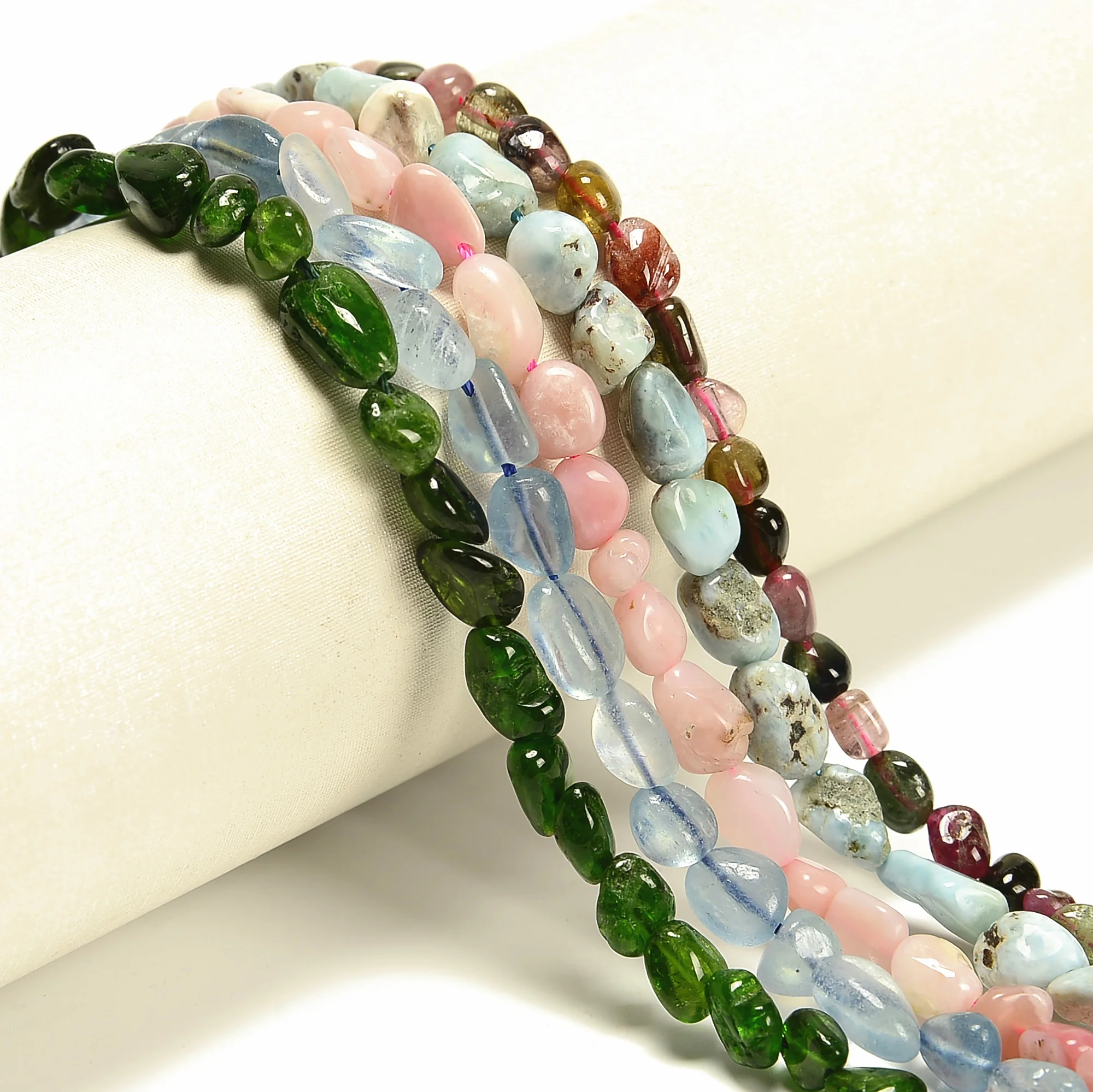 Loose Aquamarine Quartz Nuggets Larimar Opal Tourmaline Malachite Kyanite Morganite Nugget Stone Beads for Jewelry Making 5-8mm