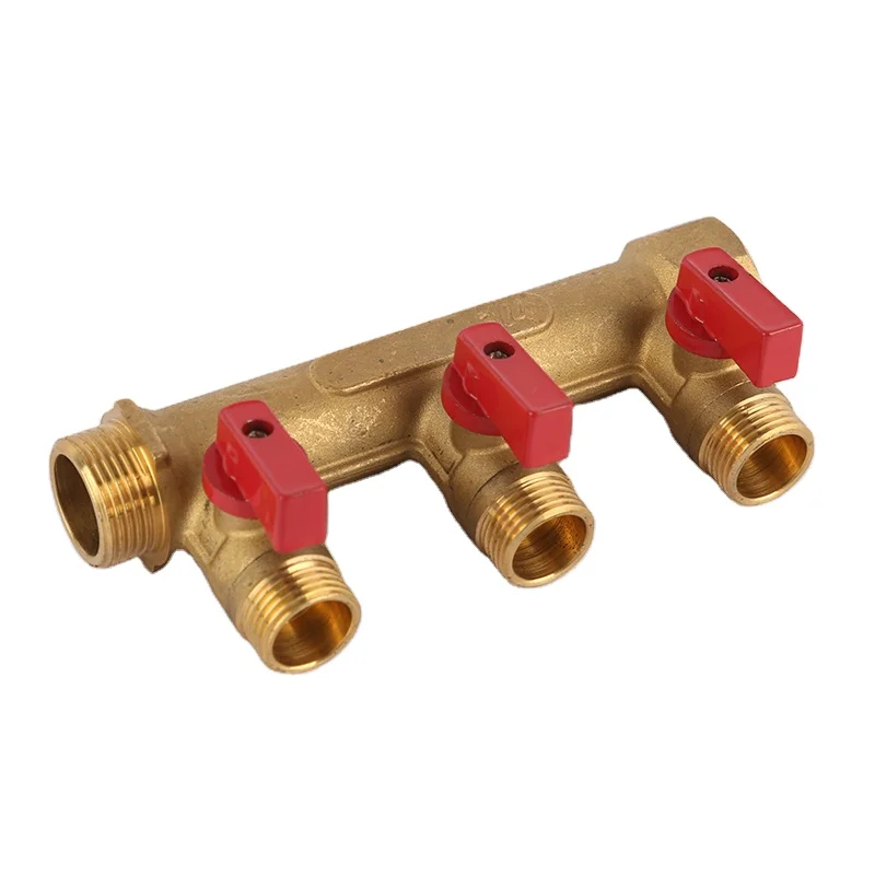 Professional Manufacturer Of Underfloor heating manifold valve 2 - 8 Way water manifold valve Brass Manifold With Good Price