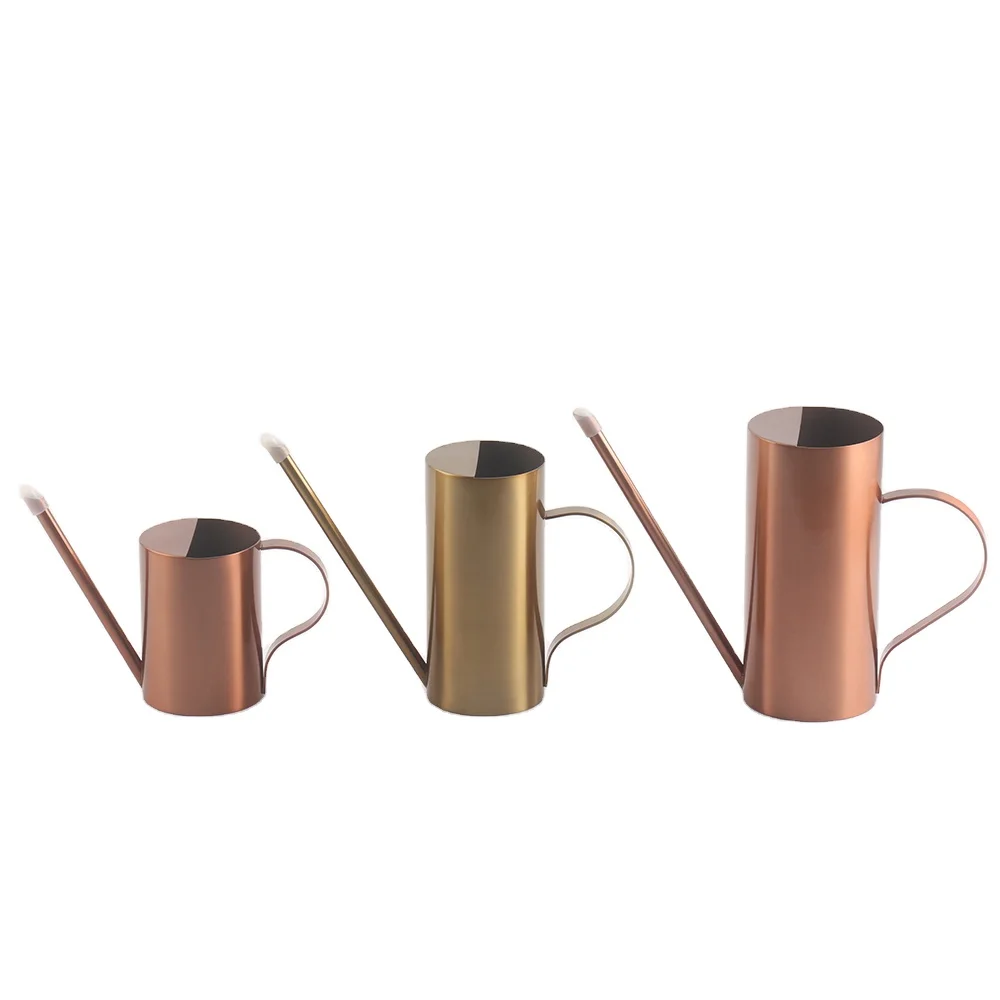 Retro Manufacturer Black Metal Watering Can  1.0L 1.3L 1.5L Stainless Steel  Planting Pot With Long Spout