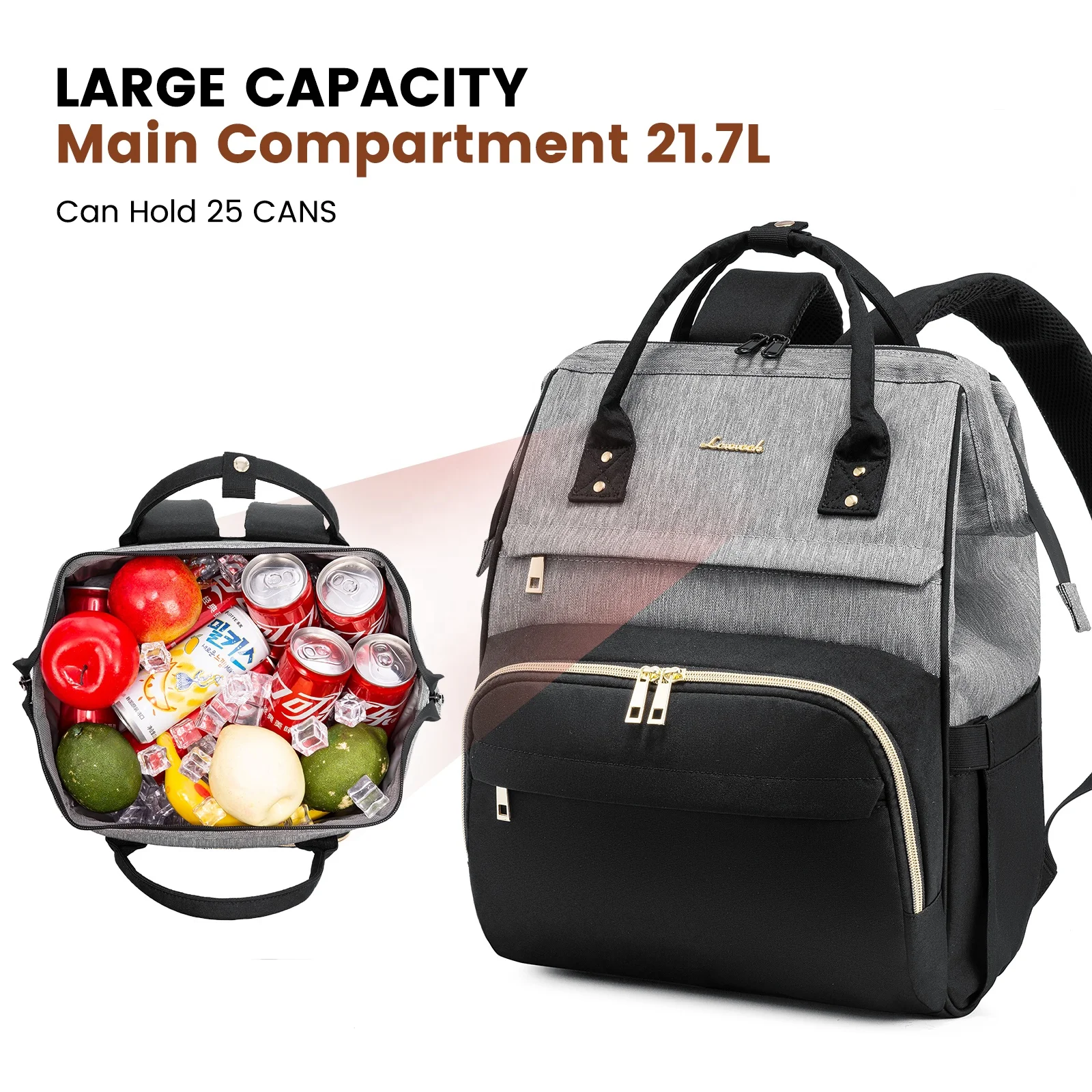 Fashion LOVEVOOK 2023 cooler backpack portable insulated bag for food large 30 cans travel lunch bag picnic women men cooler bag