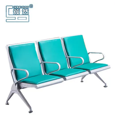 Bus station waiting area chair hospital airport with PVC leather  5-seater waiting chair