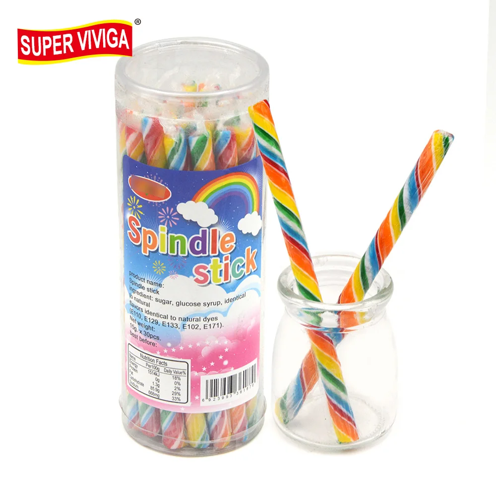 Оптовая продажа, халяльный Радужный скрученный сладкий фрукт, большой жесткий сладостей