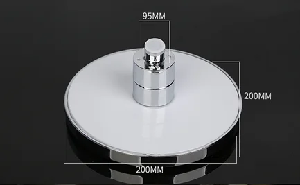 8 Inch Luxury LED Romantic Chrome Shower Head 7 Colors Light High Pressure Rain Shower Head